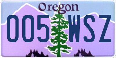 OR license plate 005WSZ