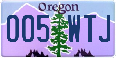 OR license plate 005WTJ