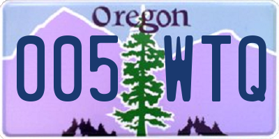 OR license plate 005WTQ