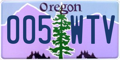 OR license plate 005WTV
