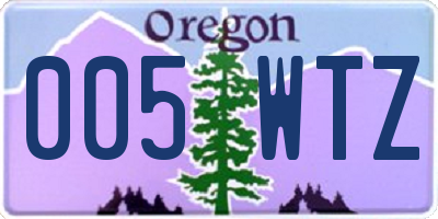 OR license plate 005WTZ