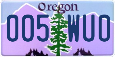 OR license plate 005WUO