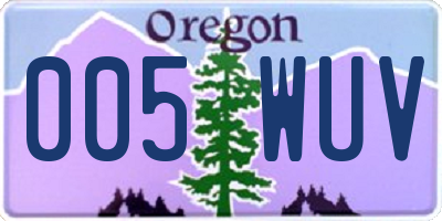 OR license plate 005WUV