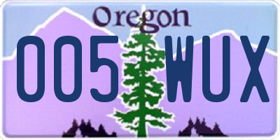 OR license plate 005WUX