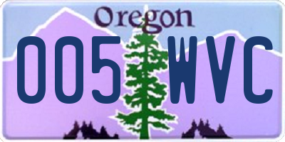 OR license plate 005WVC
