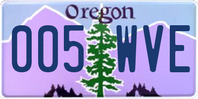 OR license plate 005WVE