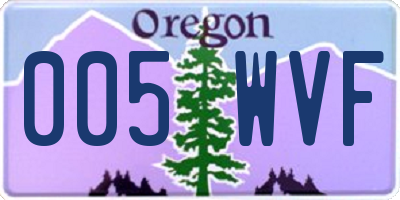 OR license plate 005WVF