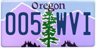 OR license plate 005WVI