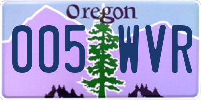 OR license plate 005WVR