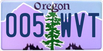 OR license plate 005WVT