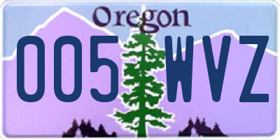 OR license plate 005WVZ