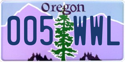 OR license plate 005WWL