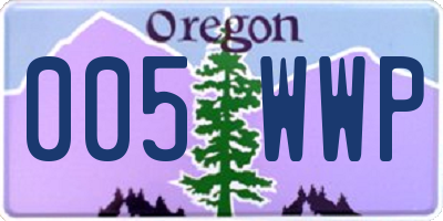 OR license plate 005WWP