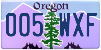 OR license plate 005WXF