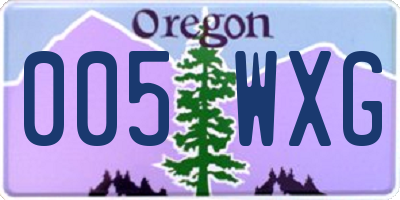 OR license plate 005WXG