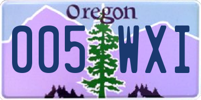 OR license plate 005WXI