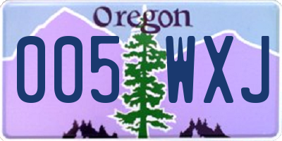 OR license plate 005WXJ