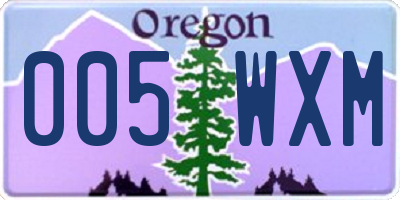 OR license plate 005WXM