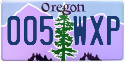 OR license plate 005WXP