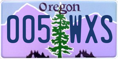 OR license plate 005WXS