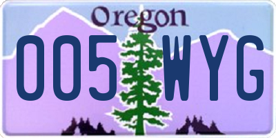 OR license plate 005WYG