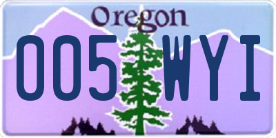 OR license plate 005WYI