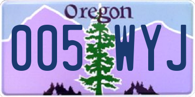 OR license plate 005WYJ