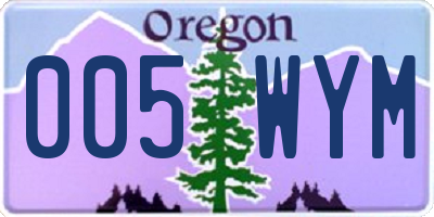 OR license plate 005WYM