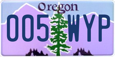 OR license plate 005WYP