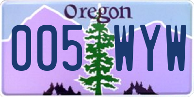OR license plate 005WYW