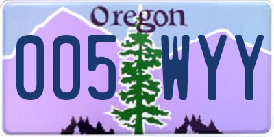 OR license plate 005WYY