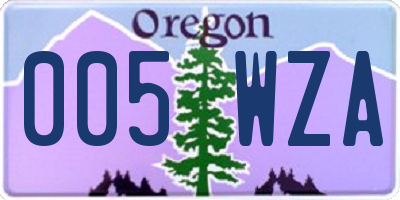 OR license plate 005WZA