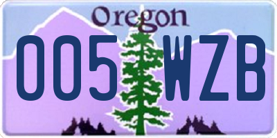 OR license plate 005WZB