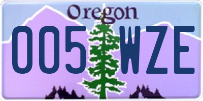 OR license plate 005WZE