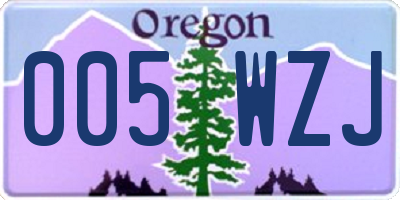 OR license plate 005WZJ