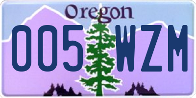 OR license plate 005WZM