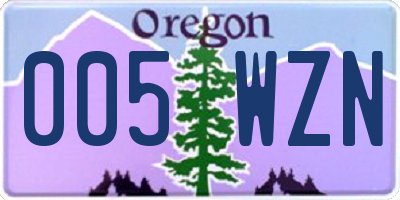 OR license plate 005WZN