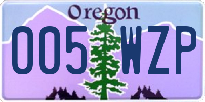 OR license plate 005WZP