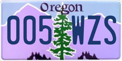 OR license plate 005WZS
