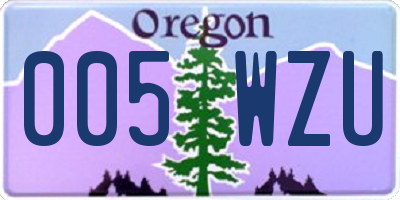OR license plate 005WZU