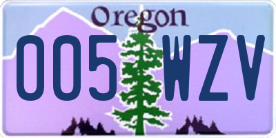 OR license plate 005WZV