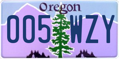 OR license plate 005WZY