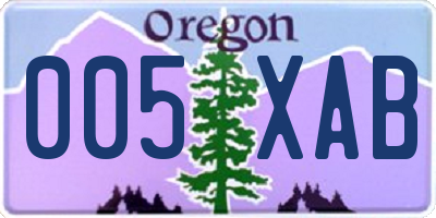 OR license plate 005XAB