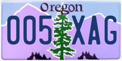 OR license plate 005XAG