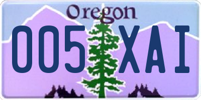 OR license plate 005XAI