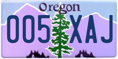OR license plate 005XAJ
