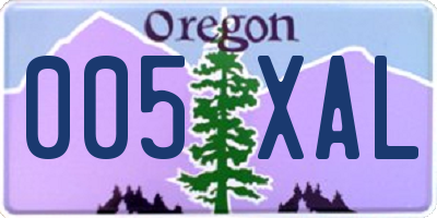 OR license plate 005XAL