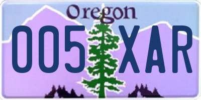 OR license plate 005XAR