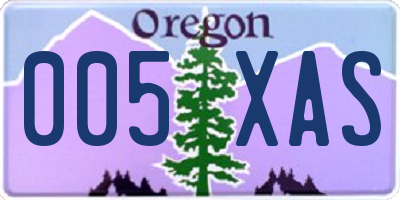 OR license plate 005XAS