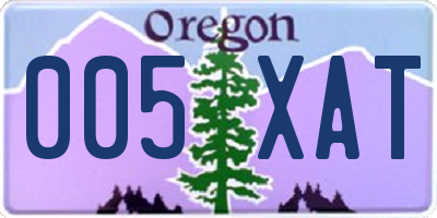 OR license plate 005XAT